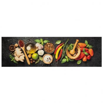 Küchenteppich Waschbar Gewürze 45x150 cm Samt