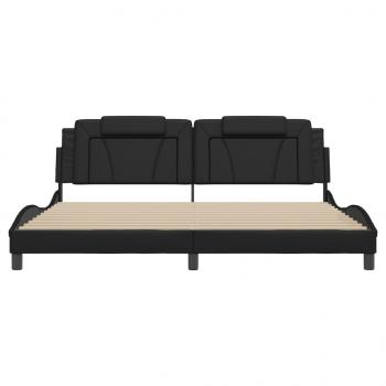 Bettgestell mit LED Schwarz 200x200 cm Kunstleder