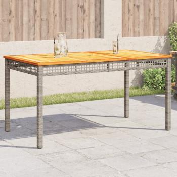 ARDEBO.de - Gartentisch Grau 140x80x75 cm Poly Rattan Akazienholz