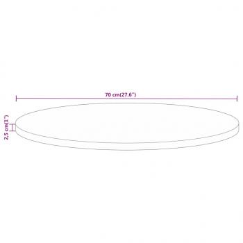 Tischplatte Ø 70x2,5 cm Rund Massivholz Mango