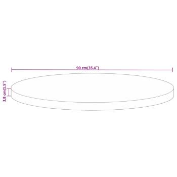Tischplatte Ø 90x3,8 cm Rund Massivholz Mango