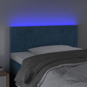LED Kopfteil Dunkelblau 100x5x78/88 cm Samt
