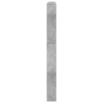 Schuhschrank mit Spiegel 5 Fächer Betongrau 63x17x169,5 cm