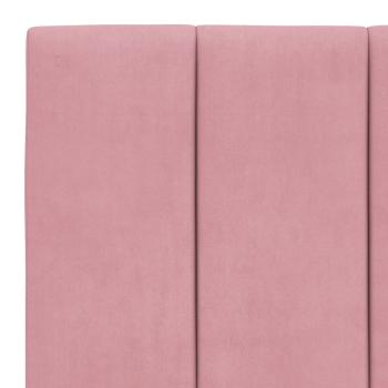 Bettgestell mit LED-Leuchten Rosa 100x200 cm Samt