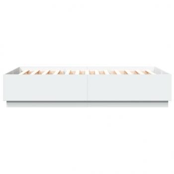 Bettgestell mit LED Weiß 120x200 cm Holzwerkstoff