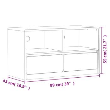 ARDEBO.de - TV-Schrank SAUDA Eiche-Optik 99x43x55 cm Massivholz Kiefer	