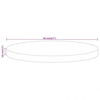 Tischplatte Ø 50x3,8 cm Rund Massivholz Mango
