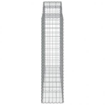 Gabionen mit Hochbogen 12Stk. 200x50x160/180cm Verzinktes Eisen