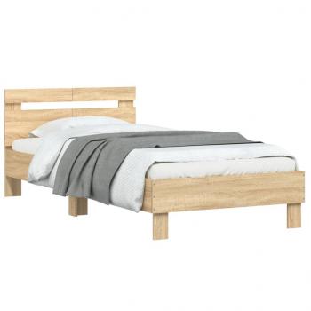 Bettgestell mit Kopfteil Sonoma-Eiche 100x200 cm Holzwerkstoff