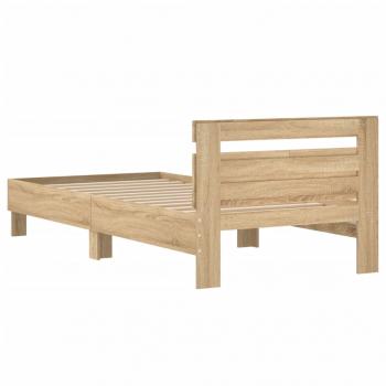 Bettgestell mit Kopfteil Sonoma-Eiche 100x200 cm Holzwerkstoff