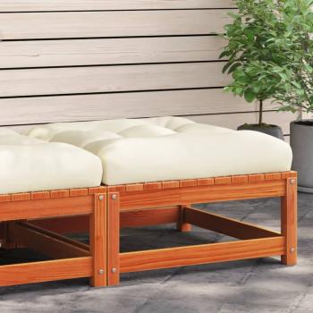ARDEBO.de - Gartenhocker mit Kissen Wachsbraun Massivholz Kiefer