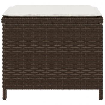 Gartenhocker mit Kissen 4 Stk. Braun 41x41x36 cm Poly Rattan