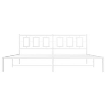 Bettgestell mit Kopfteil Metall Weiß 200x200 cm