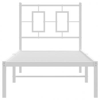 Bettgestell mit Kopfteil Metall Weiß 80x200 cm
