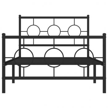 Bettgestell mit Kopf- und Fußteil Metall Schwarz 100x190 cm