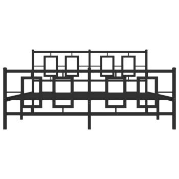 Bettgestell mit Kopf- und Fußteil Metall Schwarz 160x200 cm