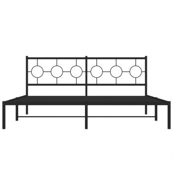 Bettgestell mit Kopfteil Metall Schwarz 183x213 cm