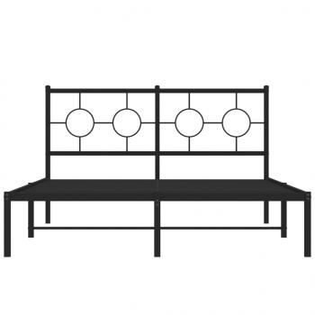 Bettgestell mit Kopfteil Metall Schwarz 135x190 cm