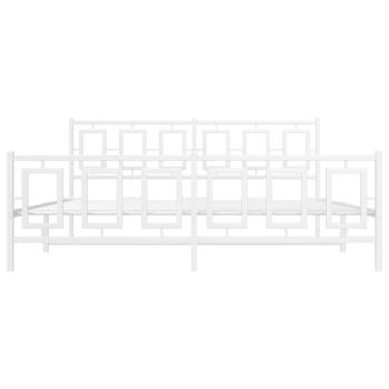 ARDEBO.de - Bettgestell mit Kopf- und Fußteil Metall Weiß 180x200 cm