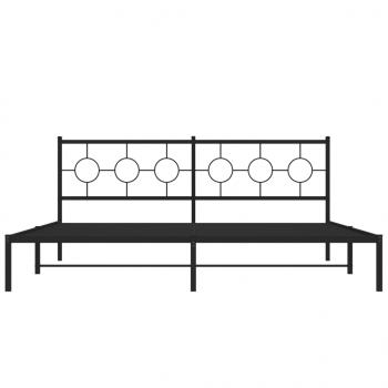 Bettgestell mit Kopfteil Metall Schwarz 200x200 cm