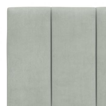 Bettgestell mit LED-Leuchten Hellgrau 160x200 cm Samt