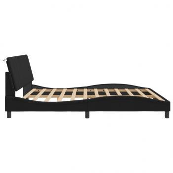 Bettgestell mit LED Schwarz 200x200 cm Samt