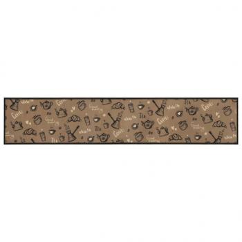 Küchenteppich Waschbar Morgen Braun 60x300 cm Samt