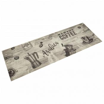ARDEBO.de - Küchenteppich Waschbar Kaffee Grau 60x180 cm Samt