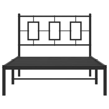 Bettgestell mit Kopfteil Metall Schwarz 100x200 cm