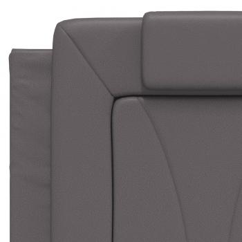 Bettgestell mit LED Grau 120x200 cm Kunstleder