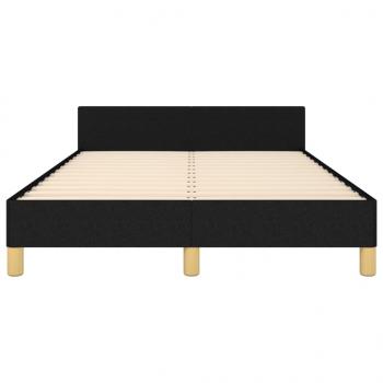 Bettgestell mit Kopfteil Schwarz 120x190 cm Stoff