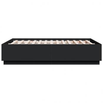 Bettgestell mit LED Schwarz 120x190 cm Holzwerkstoff