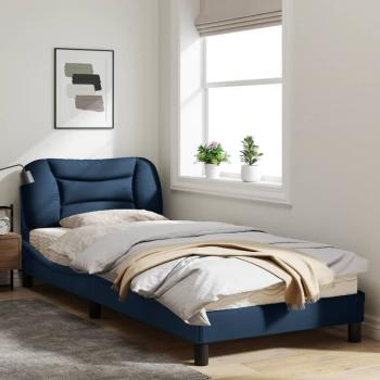 Bettgestell mit LED Blau 80x200 cm Stoff