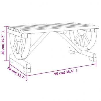 Garten-Couchtisch 90x50x40 cm Massivholz Tanne