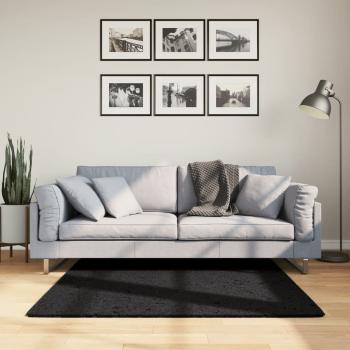 ARDEBO.de - Teppich OVIEDO Kurzflor Schwarz 120x120 cm