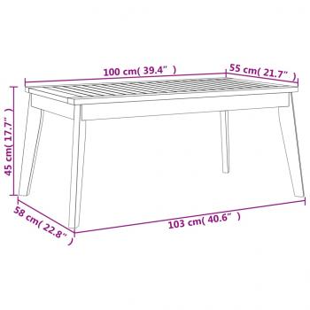Garten-Esstisch 100x55x45 cm Massivholz Akazie