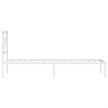 Bettgestell mit Kopfteil Metall Weiß 90x190 cm