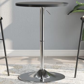 ARDEBO.de - Bartisch Schwarz 50x50x90 cm Holzwerkstoff Verchromter Stahl