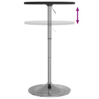 Bartisch Schwarz 50x50x90 cm Holzwerkstoff Verchromter Stahl