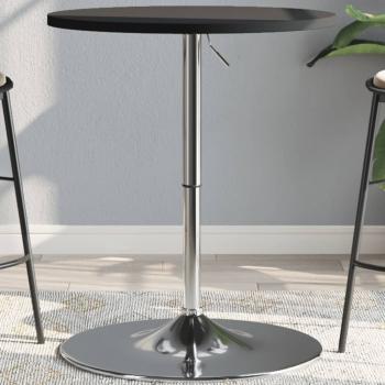 ARDEBO.de - Bartisch Schwarz 60x60x90 cm Holzwerkstoff Verchromter Stahl