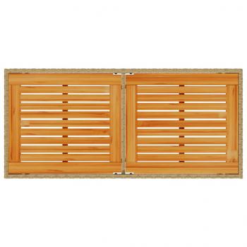 Gartentisch mit Akazienholz-Platte 115x54x74 cm Poly Rattan