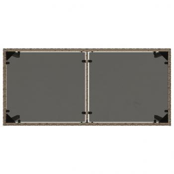 Gartentisch mit Glasplatte Grau 115x54x74 cm Poly Rattan