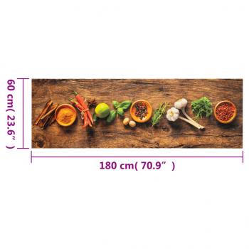 Küchenteppich Waschbar Gewürze 60x180 cm Samt