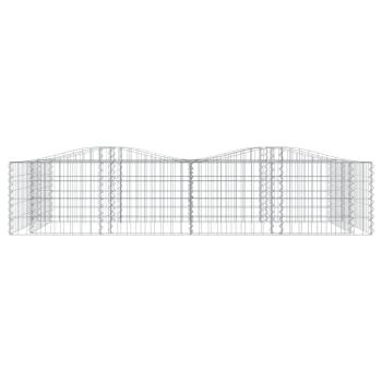 Gabionen-Hochbeet mit Hochbogen 200x100x50 cm Verzinktes Eisen