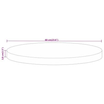 Tischplatte Ø 60x3,8 cm Rund Altholz Massiv