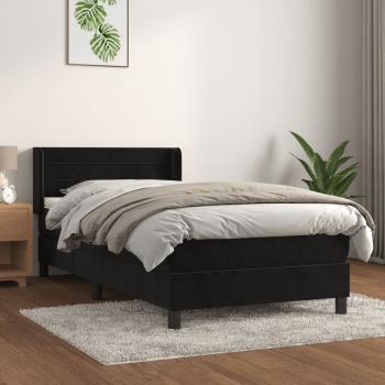 ARDEBO.de - Boxspringbett mit Matratze Schwarz 80x200 cm Samt