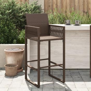 ARDEBO.de - Garten-Barhocker 2 Stk. Braun Poly Rattan