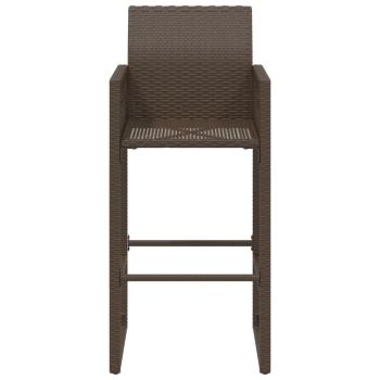 Garten-Barhocker 2 Stk. Braun Poly Rattan