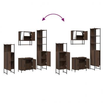 4-tlg. Badmöbel-Set Braun Eichen-Optik Holzwerkstoff