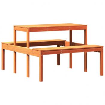 Picknicktisch Wachsbraun 110x134x75 cm Massivholz Kiefer